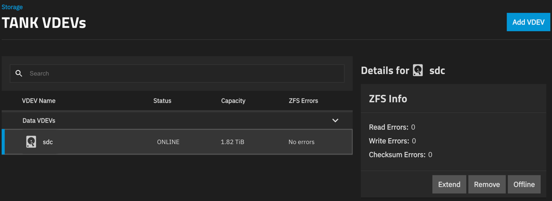 Hidden menu that appears when clicking on the disk